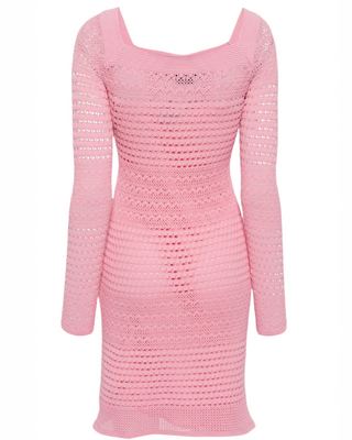 Tom Ford Womens Open Knit Square Neck Mini Dress In Pink