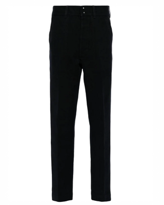 Tom Ford Mens Straight Leg Cotton Trousers in Black