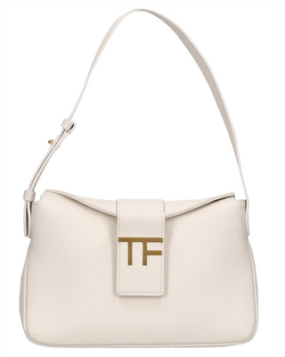 Tom Ford Womens Mini Grained Leather Shoulder Bag In White