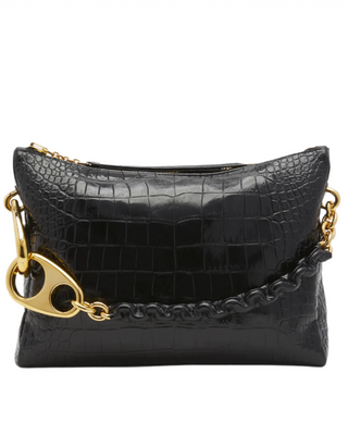 Tom Ford Womens Croc Embossed Black Shoulder Bag