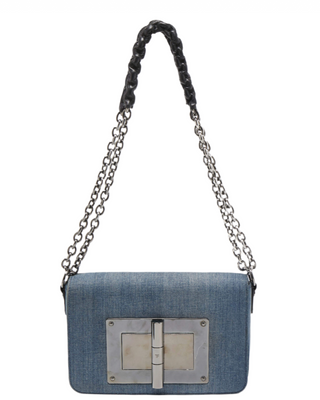 Tom Ford Womens Shoulder Bag In Denim Blue
