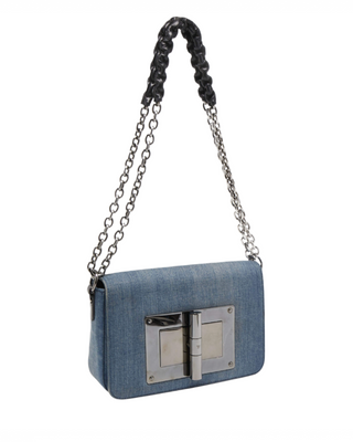 Tom Ford Womens Shoulder Bag In Denim Blue