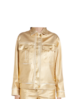 Tom Ford Womens Coated Denim Jacket In Gold