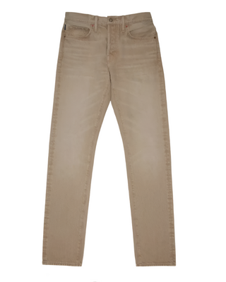 Tom Ford Mens Slim Fit Dark Sand Denim Jeans