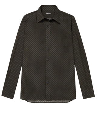 Tom Ford Mens Polka Dot Woven Shirt in Green