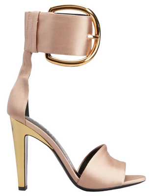 Tom Ford Womens Nude Colored Heels with Large Buckle Strap