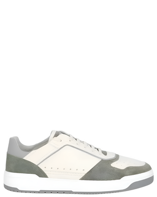 Brunello Cucinelli Color-Block Low-Top White & Grey Sneaker