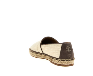 Brunello Cucinelli Piping Espadrilles in Ivory with Taupe Accents