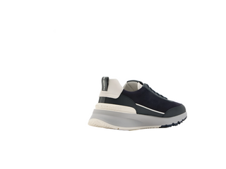 Brunello Cucinelli Mens Navy Suede Runner Sneakers