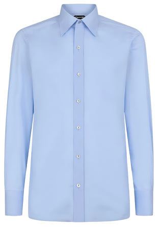 Tom Ford Men’s Cotton Point Collar Light Blue Dress Shirt