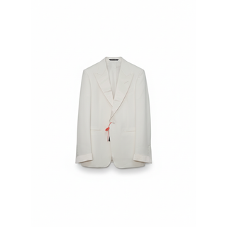 Tom Ford White Wool-Mohair Shelton Tuxedo Jacket