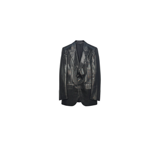 Tom Ford Shimmering Textured Single-Breasted Blazer with Notched Lapels