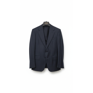 Tom Ford Mens 100% Lana Wool Navy Pattern Shelton Suit