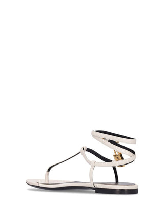 Tom Ford Womens Leather Flat Sandals In White