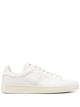 Tom Ford Mens Perforated Sneakers In Butter/Cream