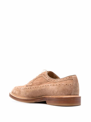 Brunello Cucinelli Mens Perforated Detailed Brogues in Brown
