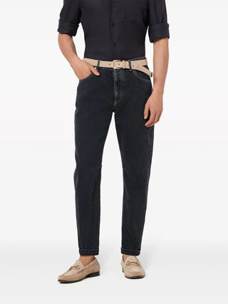 Brunello Cucinelli Mens Cotton Jeans In Dark Wash Denim