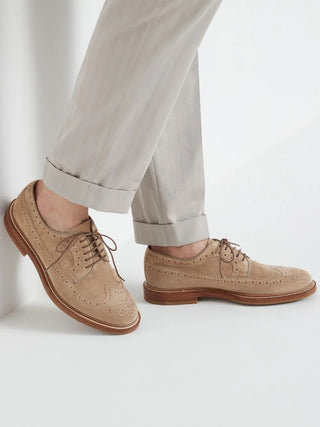 Brunello Cucinelli Mens Lace Up Shoes In Medium Brown