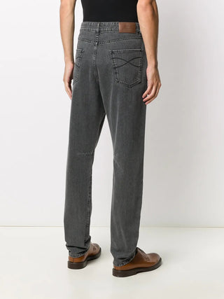 Brunello Cucinelli Mens Medium Grey Leisure Fit Cotton Denim Jeans