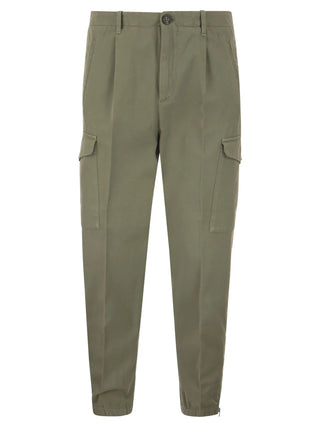 Brunello Cucinelli Men's Ergonomic Fit Cargo Trousers In Green