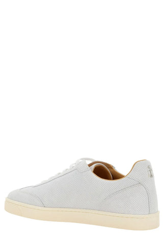 Brunello Cucinelli Men's Lace-Up Sneakers in White