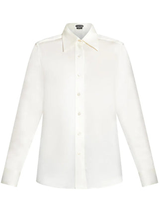 Tom Ford Womens Satin Silk Shirt In White