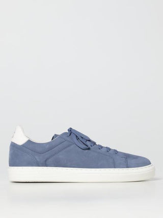 Brunello Cucinelli New Men’s Blue Suede Sneakers