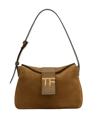 Tom Ford Womens Suede Handbag In Brown