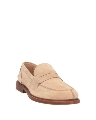 Brunello Cucinelli Mens Leather Beige Penny Loafers