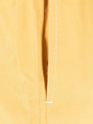 Brunello Cucinelli Mens Yellow Logo Embroidered Swim Trunks