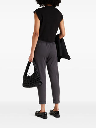 Brunello Cucinelli Cropped Wool Cashmere Women's Pants In Grey Etere