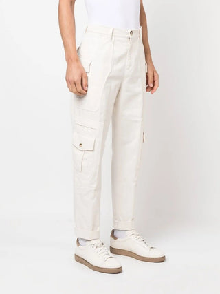 Brunello Cucinelli New Mens White Cargo Pants