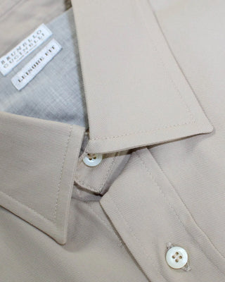 Brunello Cucinelli New Men’s Beige Casual Double Pocket Shirt