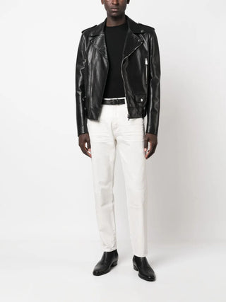 Tom Ford Mens White Denim Splatter Paint Jeans