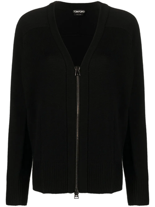 Tom Ford Womens Knited Zip Up Sweater In Black