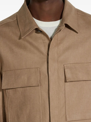 Zegna Mens Caramel Brown Linen Jacket