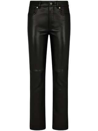 Tom Ford Womens Black Leather Logo Pant