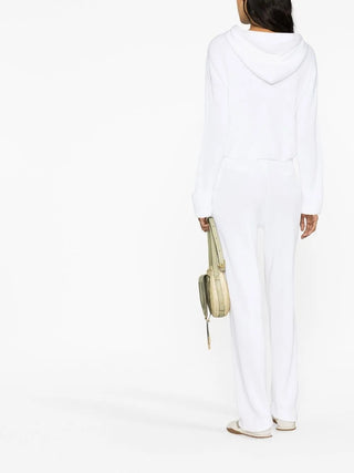 Brunello Cucinelli Women's White Ribbed Knit Jogger Pant