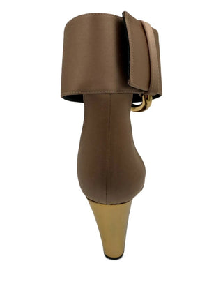 Tom Ford Womens Nude Colored Heels with Large Buckle Strap