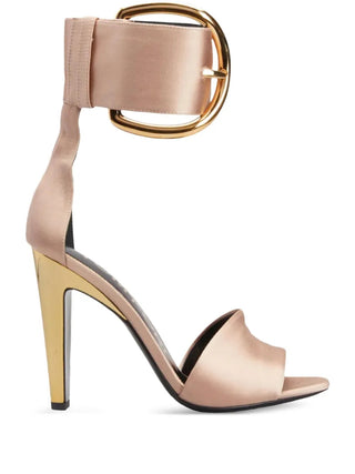 Tom Ford Womens Nude Colored Heels with Large Buckle Strap