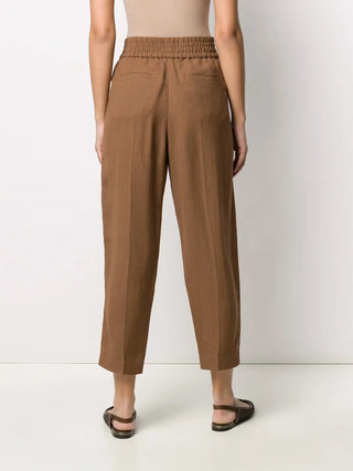 Brunello Cucinelli Womens Beige Viscose & Linen Trousers