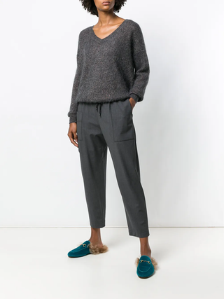 Brunello Cucinelli Womens Dark Grey Pants