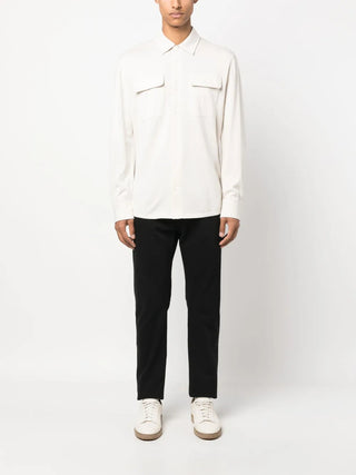 Brunello Cucinelli New Mens Long Sleeve Beige Cotton Casual Shirt