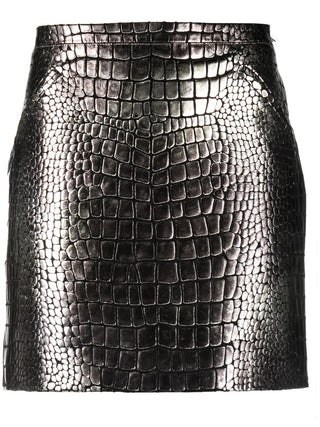 Tom Ford Womens Croc Grey Skirt
