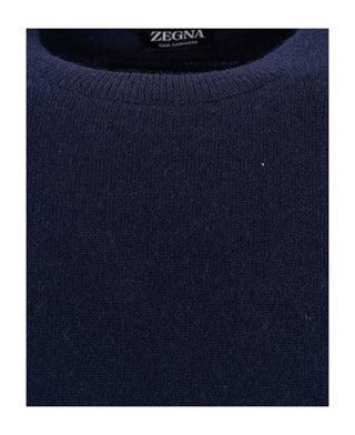 Zegna Mens Navy Oasi Cashmere Crew Neck Sweater