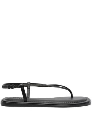 Brunello Cucinelli Women's Slingback Buckled Sandals In Black