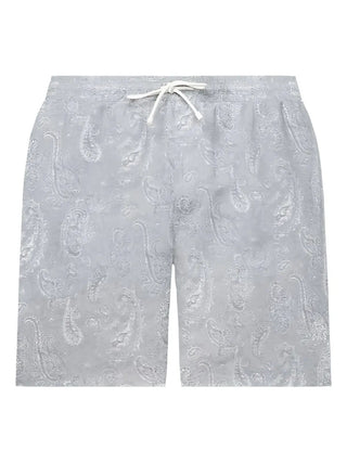 Brunello Cucinelli Mens Paisley Swim Shorts In Grey