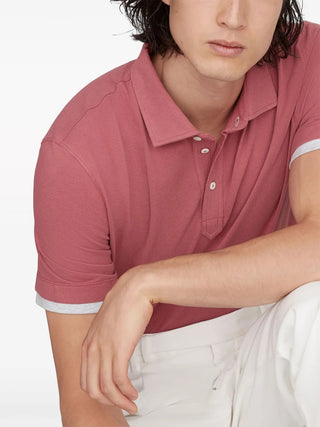 Brunello Cucinelli Mens Polo Shirt In Raspberry