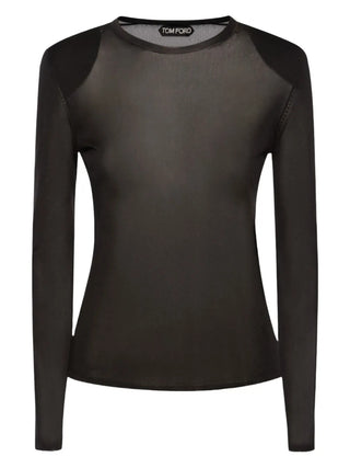 Tom Ford Women's Viscose Padded Shoulder Top In Black