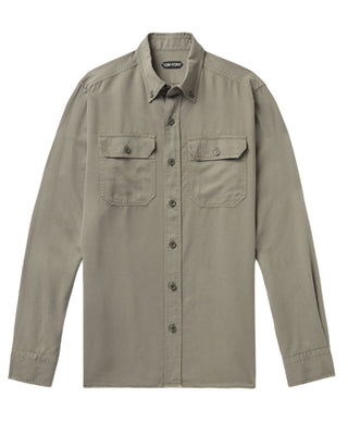 Tom Ford Mens Button Down In Green